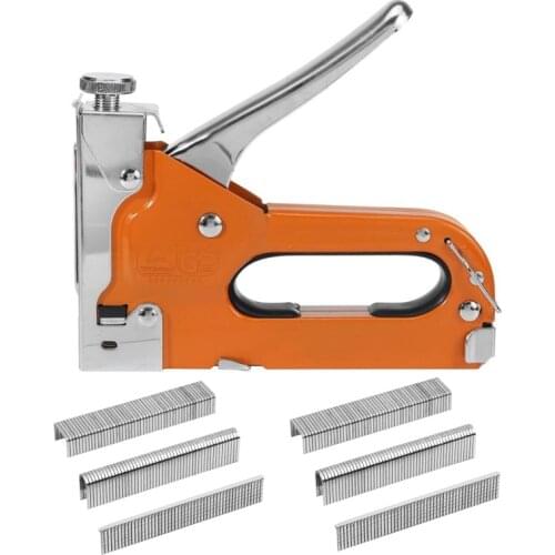3 in 1 Stapler Nail Gun Staple Gun Nailer Upholstery Fix Furniture Tool Wood Frame Stapler Stainless Steel Hand Tool 600pcs Nail