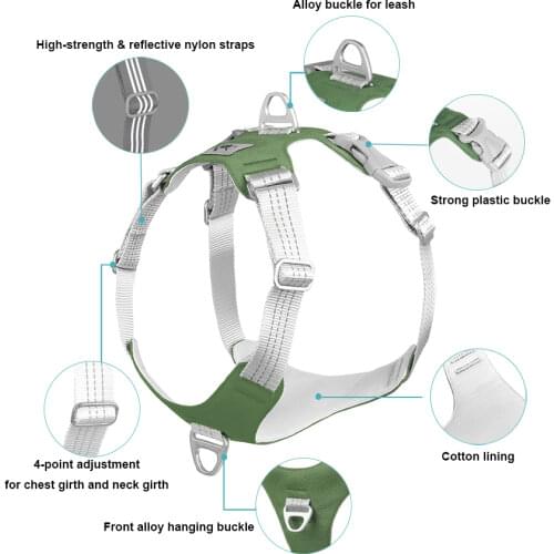 Reflective Dog Training Harness Collar For Medium Large Dogs Pet Dog Harness Vest No Pull Big Breed Husky Labrador Pets Supplies