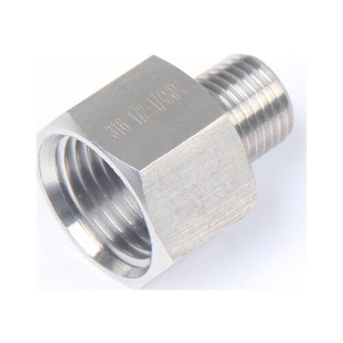LTWFITTING Bar Production Stainless Steel 316 Pipe Fitting 1/2" Female x 1/4" Male NPT Adapter Air Fuel Water