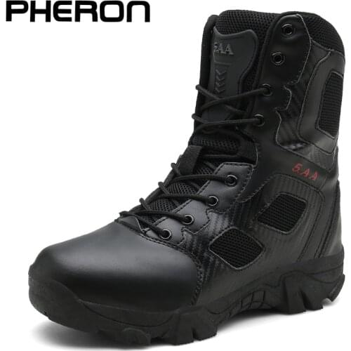 High Top Tactical Boots Men Shoes Waterproof Hiking Shoes Outdoor Hunting Boots Mountain Shoes Man Desert Combat Military Boots