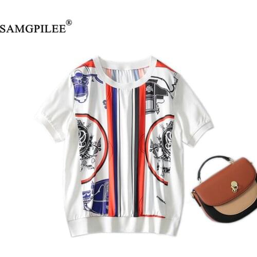 2021 Summer Woman Clothing New Fashion Korean Style Short-sleeved Printing White Stitching Women T-shirts Plus Size 4XL