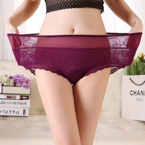 Big size women Cotton Panties Women Seamless Briefs Comfortable Solid Underwear lace sexy panties High Waist Underpants 45-115kg