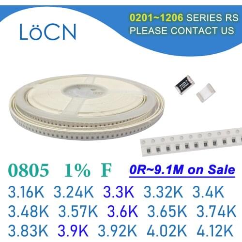 0805 1% 5000PCS SMD Resistor F 3.16K 3.24K 3.3K 3.32K 3.4K 3.48K 3.57K 3.6K 3.65K 3.74K 3.83K 3.9K 3.92K 4.02K 4.12K 2012 OHM