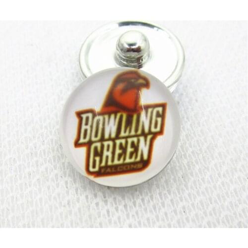 10pcs/lot US Bowling Green Falcons Snap Buttons Charms DIY 18mm Sports buttons Snaps Jewelry Bracelets&bangles Necklace