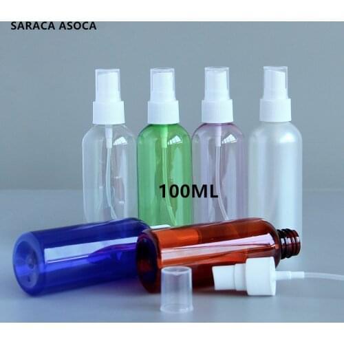 100ml Big Capacity Spray Plastic Bottle 50pcs/lot Refillable Bottles colorful Atomizer Bottle