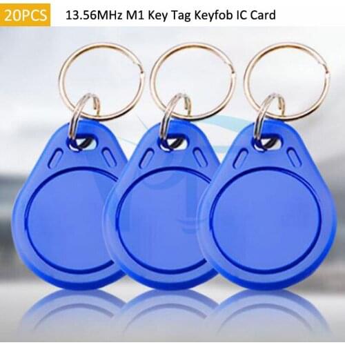 20PCS/Lot 13.56MHz IC M1 Keyfobs Tags Access Control Key Finder Card Token Attendance Management Keychain Smart ABS Unlock