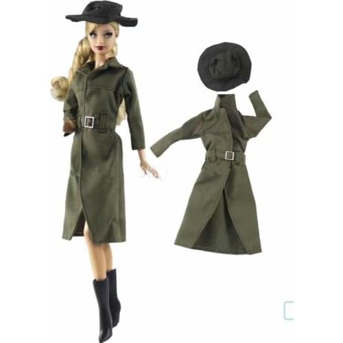 2019 New Long Wind Cost Hat set Winter Wear Christmas Suit Outfit Clothing Clothes For 1/6 BJD Barbie FR ST Doll Gift