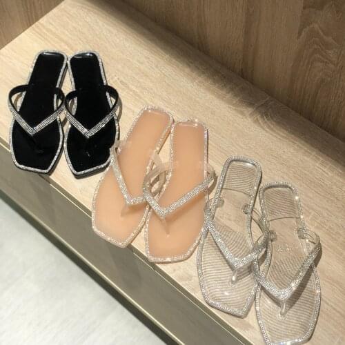 2021 Summer New Rhinestone All-Match Fashion Sandal Slippers Women