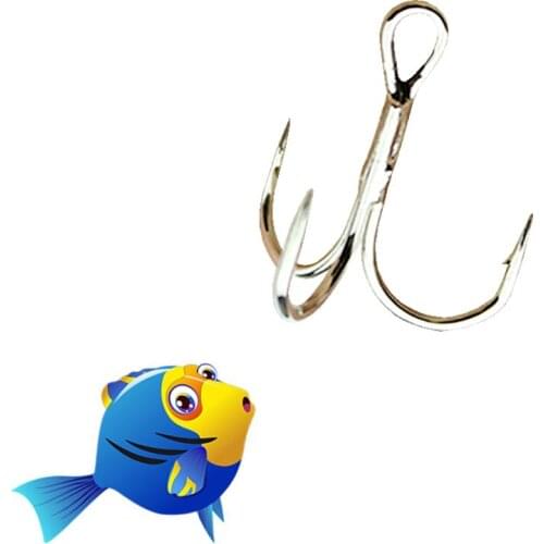 2021 High Quality Carbon Steel Treble Fishing Hooks Triangle Barbed Anchor Fishing Hooks Ocean Fresh Water Fishing Hooks Tackle