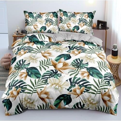 3D Green Plants Comforter Cover Sets Flowers Design Bedding Sets Bed Linen Duvet/Quilt/Comforter Cover140x200 Size Home Texitle