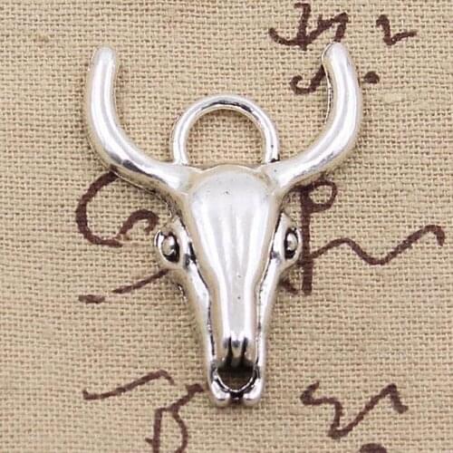 4pcs Charms Skull Bull Ox Head 39x29mm Antique Tibetan Pendant Findings Accessories DIY Vintage Choker Handmade Jewelry