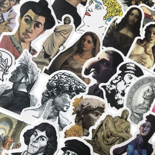 50/100Pcs Famous Artists Van Gogh Art Stickers For Laptop Phone Scrapbooking Graffiti Diary Label Stationery Sticker Decals