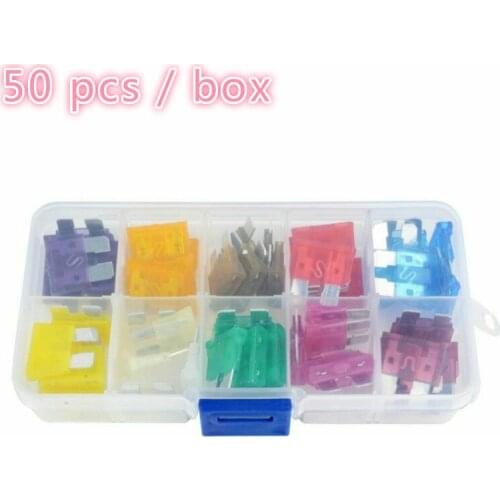 50 pcs / box Assorted Medium Blade Fuses Fuse Refitted Special For Auto Car Truck Special