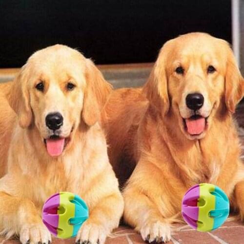 7cm Pet Cat Dog Puppy Jingle Bell Ring Ball Round Roll Fetch Play Chewing Toy B2QB