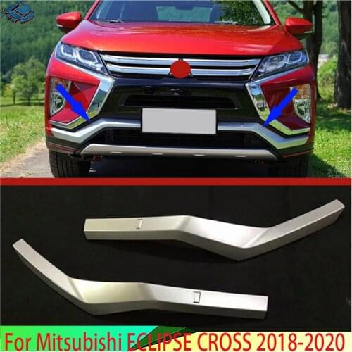 For Mitsubishi ECLIPSE CROSS 2018 2019 ABS Chrome Front Grille Accent Cover Lower Trim Molding Styling Bezel Garnish