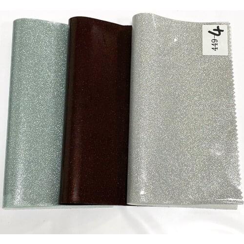Smooth TPU Surface Shiny Plain Design Crystal PU Glitter Faux Leather Fabric Sheet for Making Clothing/Bag/Shoe/DIY Accessories