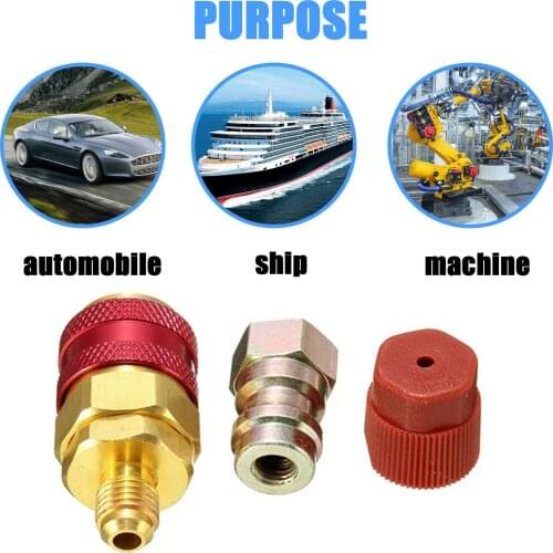 Quick Coupler Extension Adapter R134 Red 14 Mm 17 Mm 180° A/C Blue Brass