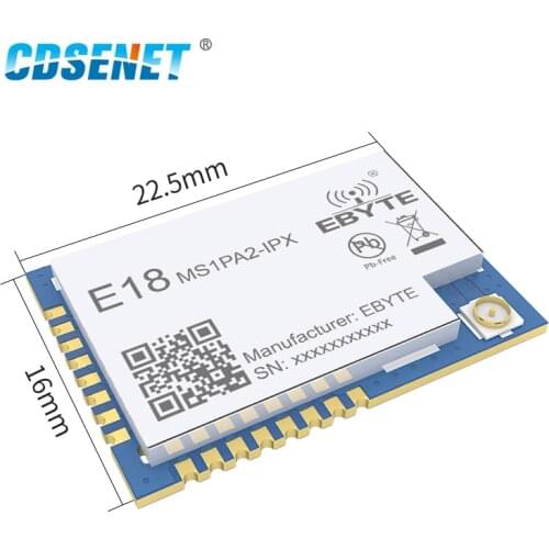 CC2530 2.4GHz 20dBm Wireless ZigBee Module Transmission 1.2km Ad Hoc Network IPEX Interface IoT Transmitter SMD E18-MS1PA2-IPX