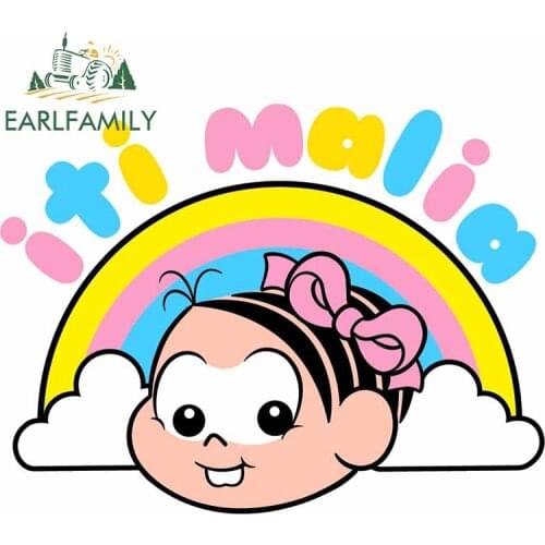 EARLFAMILY 13cm x 9.9cm For Cartoon Creative Car Sticker Refrigerator Decal Car Accessories Waterproof Occlusion Scratch Decor
