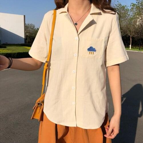 ETOSELL Women's Shirts With Embroidery