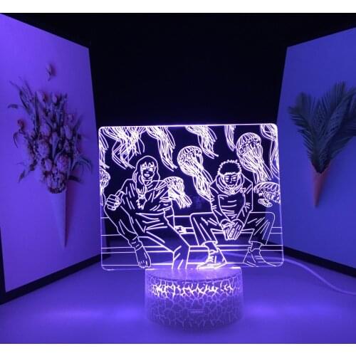 Figure Ornaments 3D LED Lamp Animation Peripherals Home Bedroom Table Decoration Night Light for Couple Festival Birthday Gifts