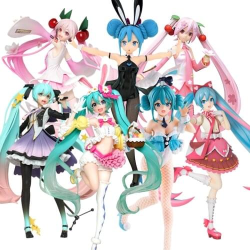 Hatsune Miku Cosplay Sakura Movable Doll Toy Girl PVC Doll Model Toy Home Decoration Hatsune Miku Figure Sexy Girl Model