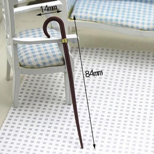 Simulation Vintage Gentleman Walking Stick Crutch Model Toy for Doll House Decoration 1/12 Dollhouse Miniature Accessories