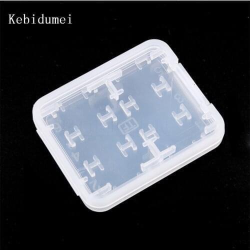 Kebidumei 5pcs/lot 8 in 1 White Plastic Storage Case Box Micro for SD SDHC TF MS Memory Card Storage Case Box Memory Card Holder
