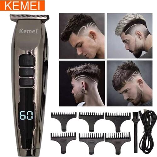 Kemei Professional Hair Clipper for Men Electric Trimmer Haircut Shaving Machine Cutting Barber Clippers Blade Razor LCD Digital