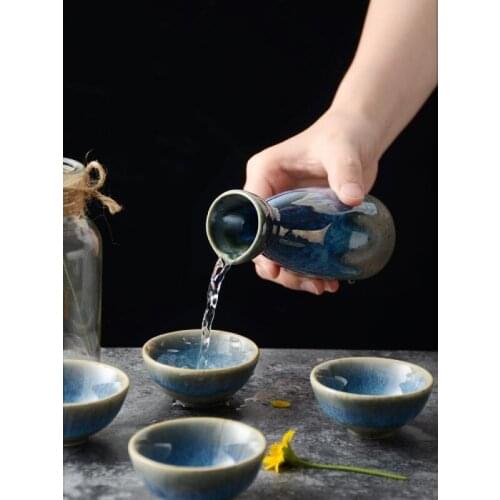 Ceramics Home Bar Sets Classic Japanese Sake Set Creative Eco Friendly Round Classic Decantador De Vino Flask Wine Box BD50BS