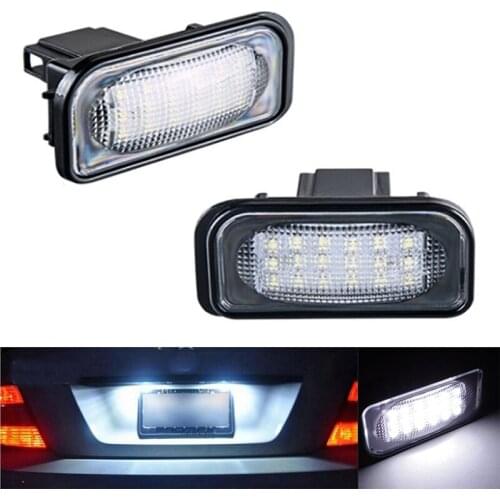 2Pcs White Led License Plate Light No Error For W203 Car Number Plate Lamp For W203 4Door 2001-2007