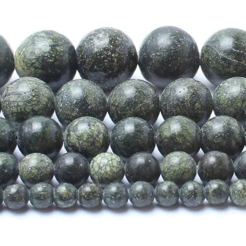 4/6/8/10/12mm Natural Dark Green Lace Stone Beads Round Loose Beads For Accessories Jewellery Making Diy Bracelet 15''/Strand