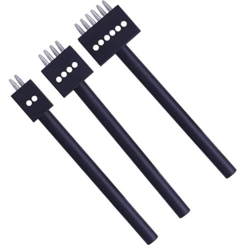 LMDZ 4mm stitch hole punch tool prong 2/4/6 Hole Diameter Punch Tools Round Row Punch Drill DIY leather craft stitch