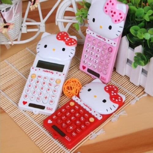 Cute Desktop Solar Dual Power Pink Calculator 12 Digital Solar Kawaii Calculator for Office Students Gift
