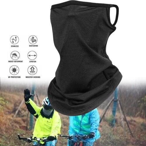 Multi-use Face Tube Scarf Balaclava Neck Gaiter Cyling Running Hiking Men Women Headwear Triangle Hanging Ear Ice Silk Scarves