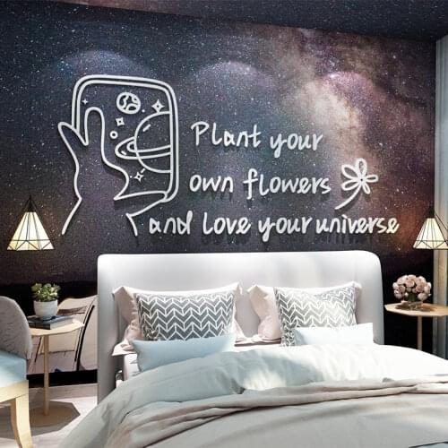 WS208 Bedroom decoration room layout bedside background dining room wall net red ins girl student warm text sticker
