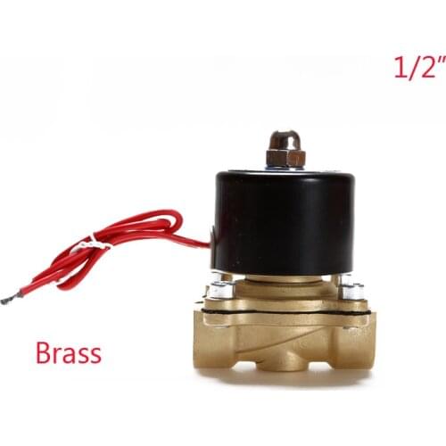 Normally Open Electric Solenoid Valve Water Air N/O 2 Way 1/2" AC 220V 2W160-15K Brass Body DC12V 24V AC110V 220V Brass Valve