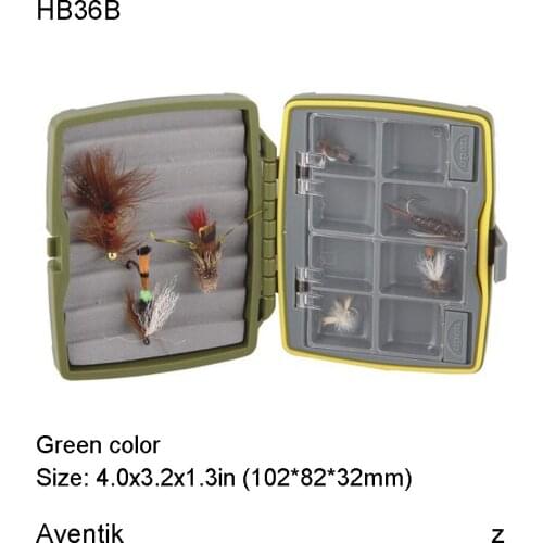 Aventik Plastic Waterproof Fly Fishing Box Quick Open Fly Boxes 4.0x3.2x1.3 inch (102x82x32mm) L