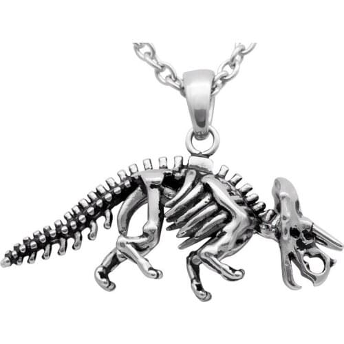 New trend line creative dinosaur skull pendant gothic men and women fashion jewelry necklace retro hip hop accessories gift
