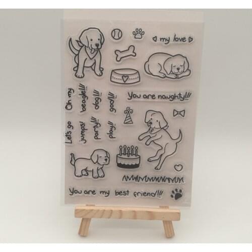 Lovely Birthday dog transparent stencil for DIY Scrapbooking photo album decorative sheets