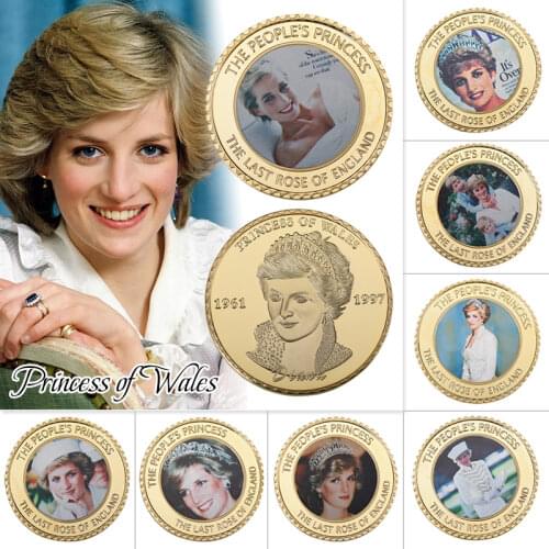 WR The Last Rose of England 24k Gold Coin Collectible The Princess Diana Challenge Metal Coins Art Ornament Worth Collection
