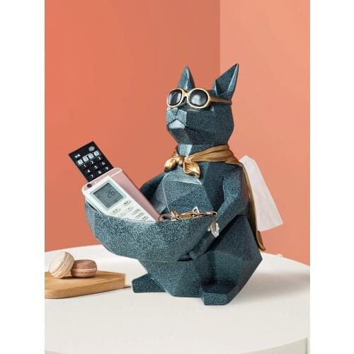 Resin Lucky Cat Home Office Storage Box Desktop Decoration Tissue Box Key Tool Fruit Nut Candy Storage Bowl