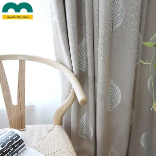 Modern Simple Fresh Cotton And Linen Jacquard High Blackout Curtains For Bedroom Living Room Curtain Gray Green