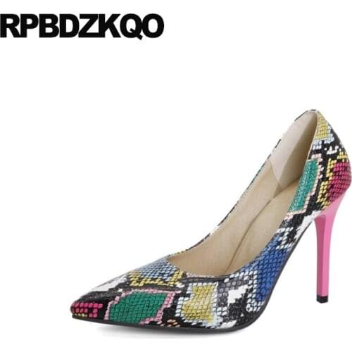 High Heels Crossdresser Extreme Big Women Shoes Size 45 Pumps Super Pointed Toe 13 Colourful Scarpin Plus 12 44 Snakeskin Snake