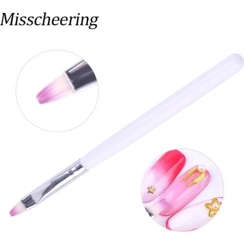 1 Pcs High Quality Nail Drawing Pen White Handle Gradient Brushes UV Gel Nail Brush for DIY Nail Art Painting Manicure Tools