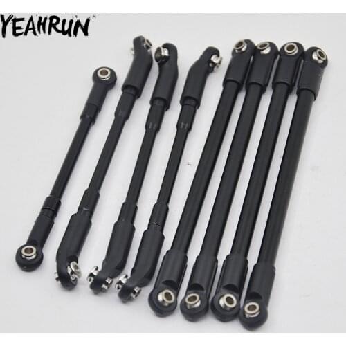 YEAHRUN 8pcs/set Aluminum Link Rod Linkage for D90 1/10 RC Crawler Car Truck Upgrade Parts