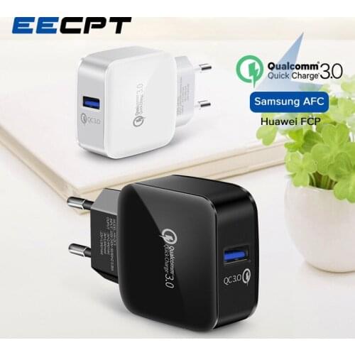 EECPT USB Charger Quick Charge 3.0 for iPhone Xs X Xiaomi Mi 9 18W Travel Wall Power Adapter QC3.0 Phone Charger for Huawei P30