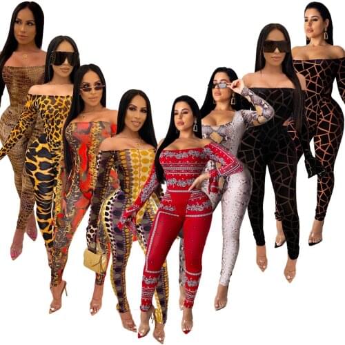 Womens Set Autumn Winter Bodysuit and Leggings Full Sleeve Slash Neck stripe Sexy Night Club Party Outfits Tracksuits CY1201
