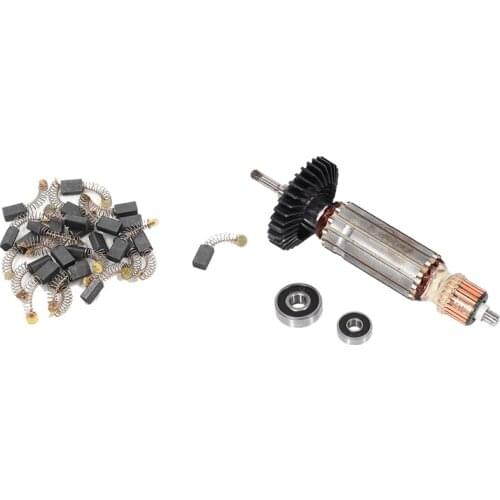 1 Set Carbon Motor Brushes Electric Rotary Motor Tool & 1 Set AC220-240V Angle Grinder Armature Anchor