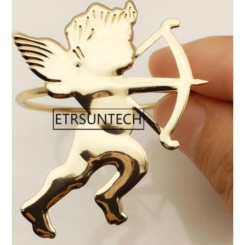 100pcs Cupid Wedding Napkin Ring Napkins Holder Napkin Buckle Mat Towel Ring Serviette Holder Party Banquet Table Decoration